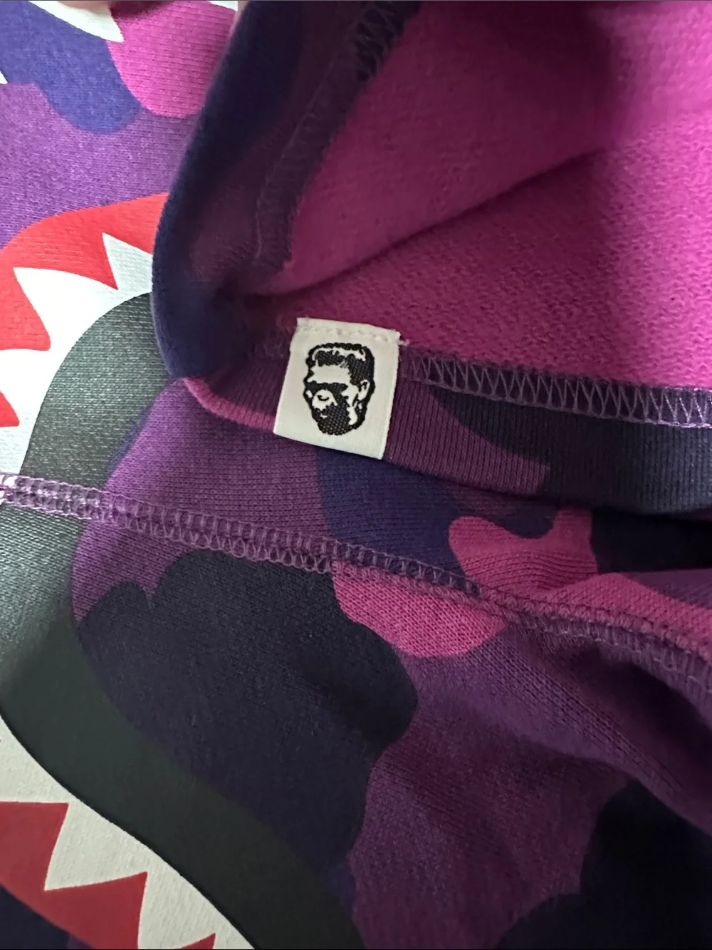 BAPE Color Camo Shark Sweat Shorts Purple Size Large NWT